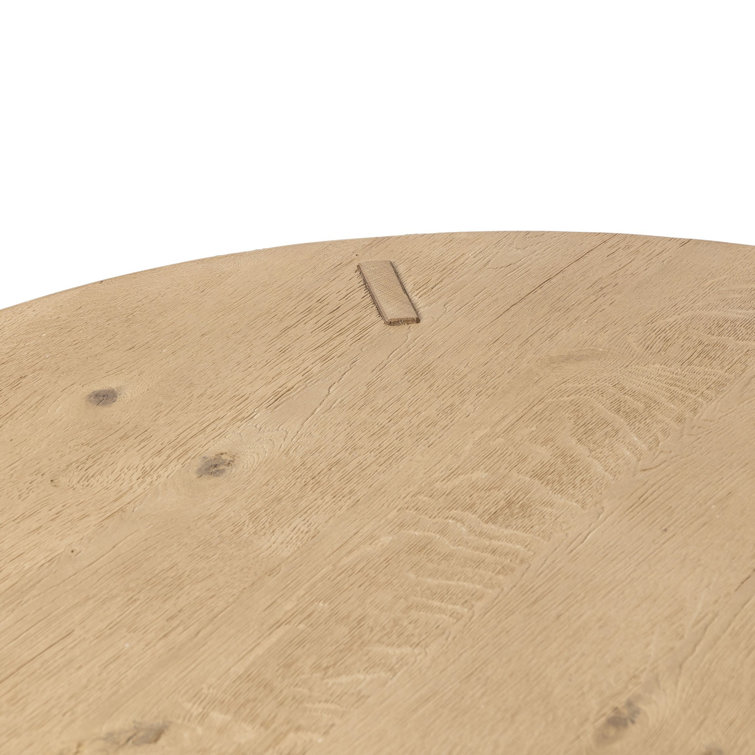 Worn Oak Round Coffee Table with Splayed Legs