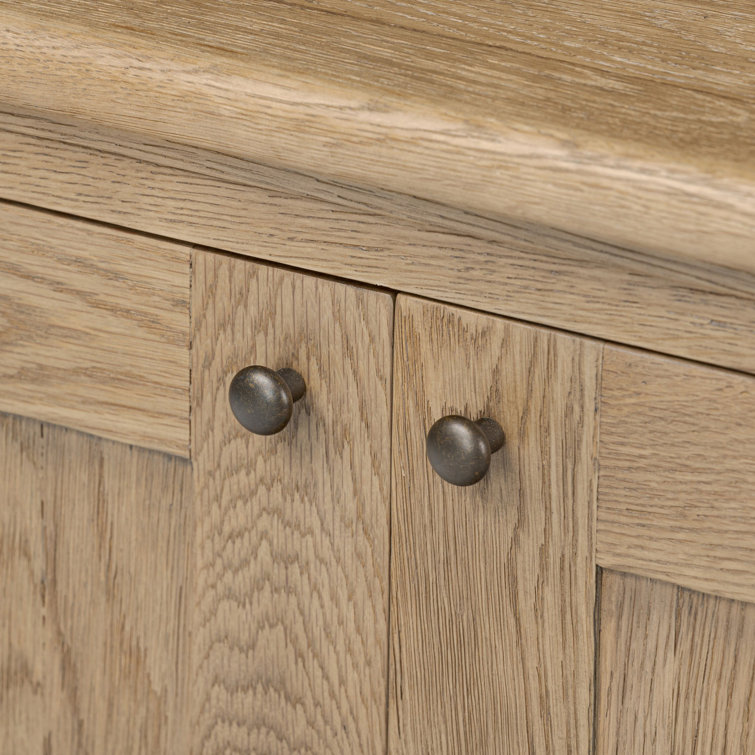 Tall Worn Oak Wood Bookcase with Doors
