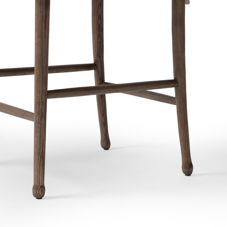 Broadway Dune Wood and Leather Counter Stool