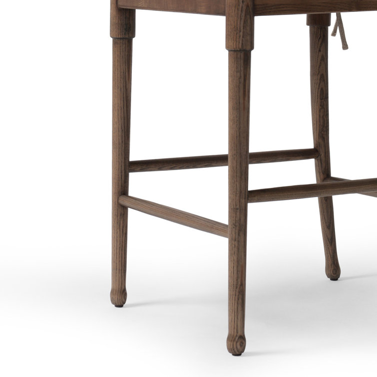 Broadway Dune Wood and Leather Counter Stool