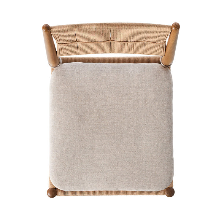 Dune Brown Wood Counter Stool with Gray Cushion