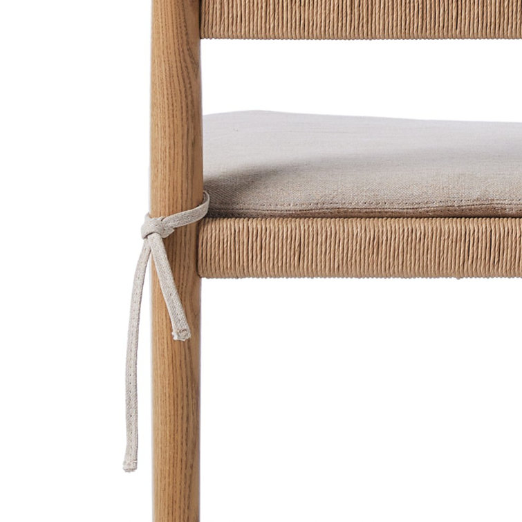 Dune Brown Wood Counter Stool with Gray Cushion