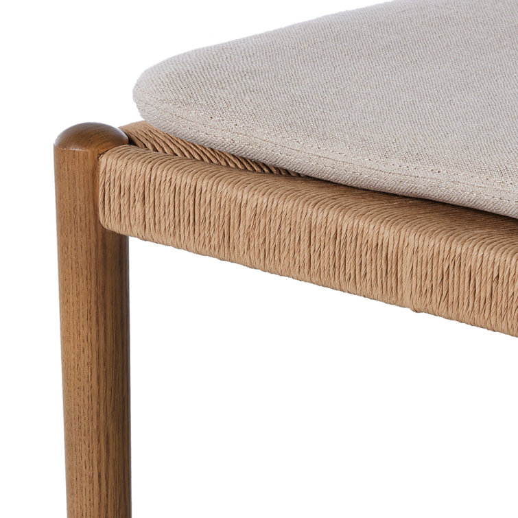 Dune Brown Wood Counter Stool with Gray Cushion