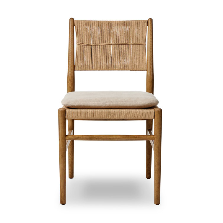 Dune Natural Wood Side Chair with Linen Cushion