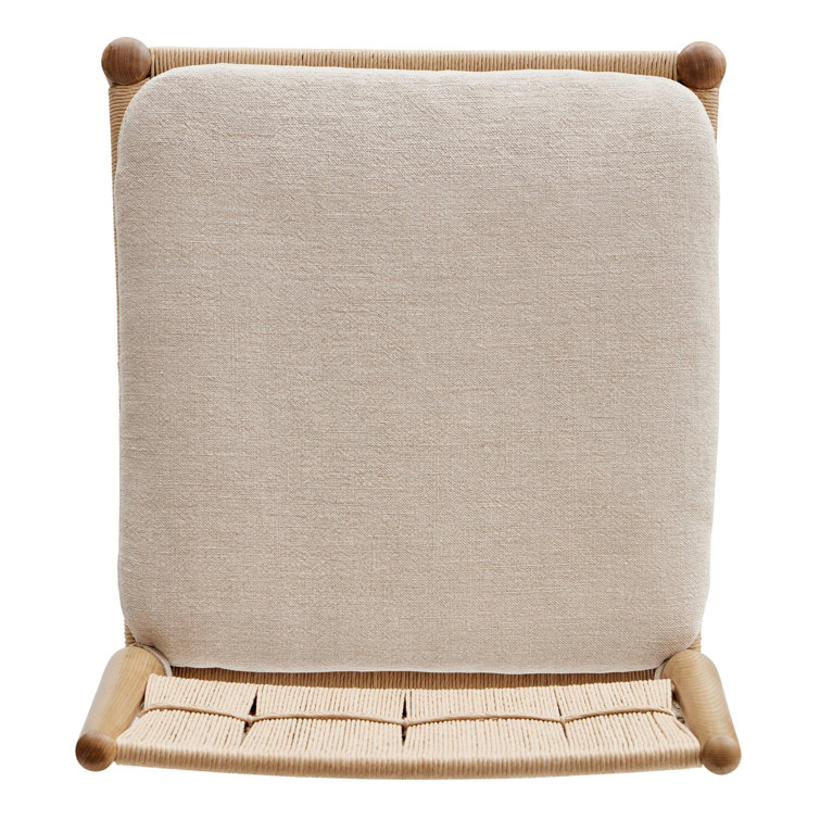 Dune Natural Wood Side Chair with Linen Cushion
