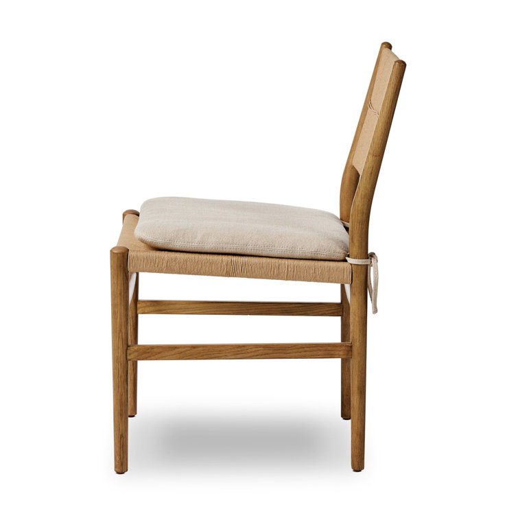 Dune Natural Wood Side Chair with Linen Cushion