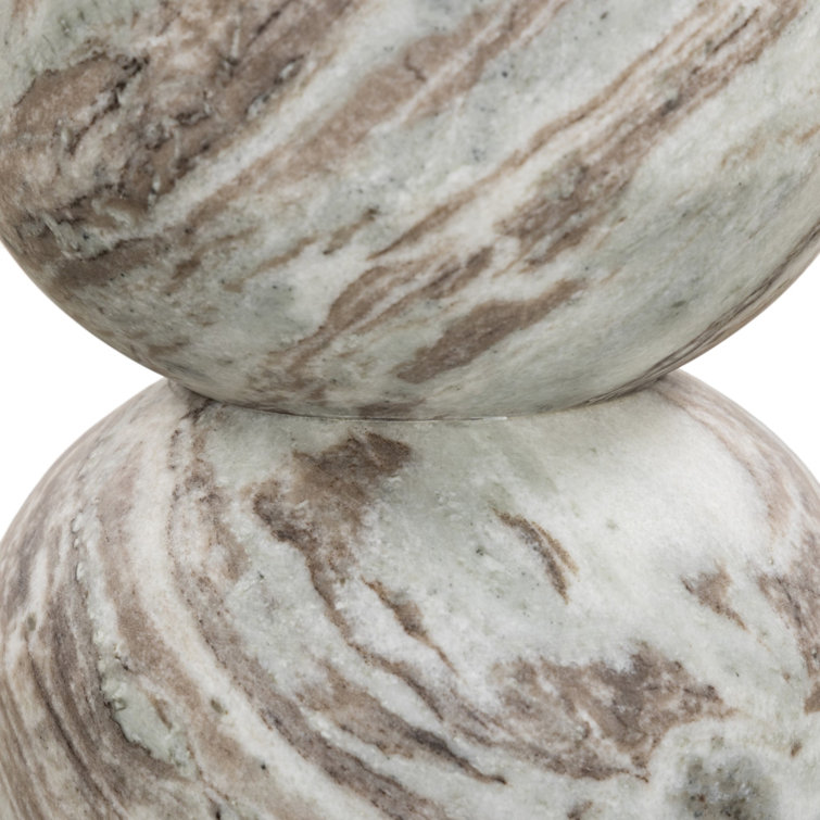 Modern Round Marble Dining Table with Sculpted Pedestal Base