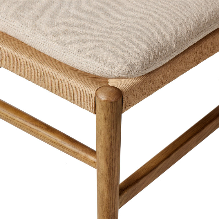 Dune Natural Wood Side Chair with Linen Cushion