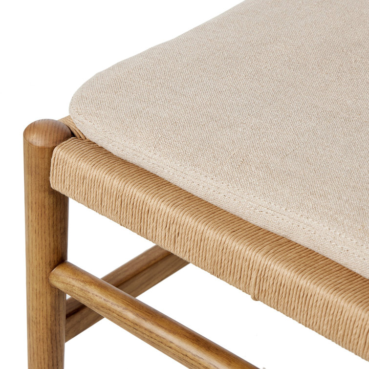 Dune Natural Wood Side Chair with Linen Cushion