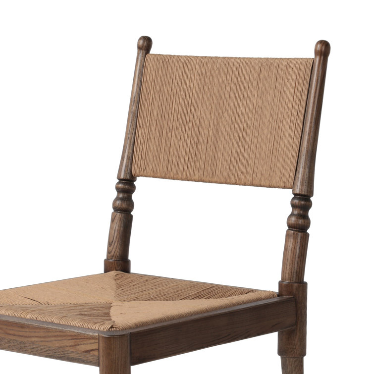 Antique Walnut Wood Slat Back Dining Chair