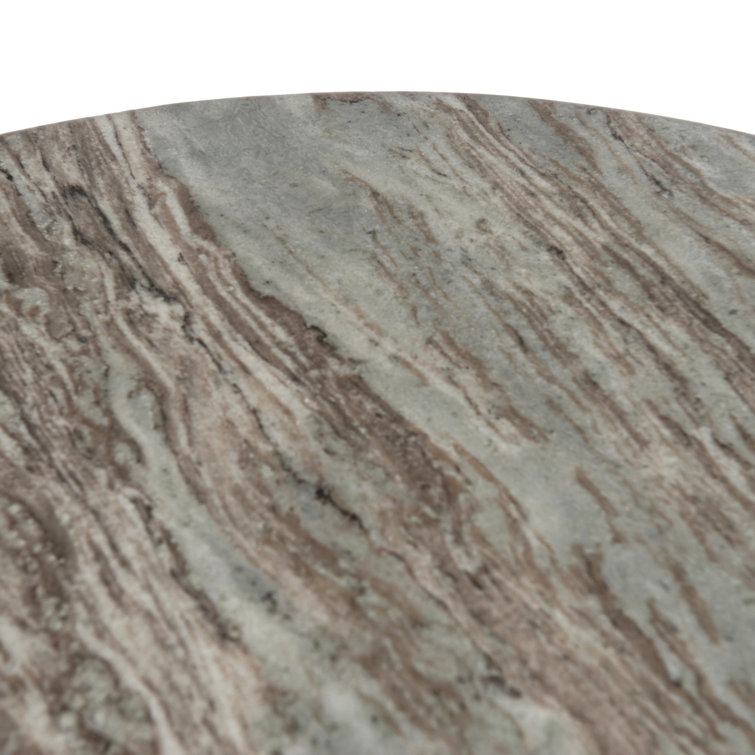 Figueroa Round Marble Dining Table with Sculpted Pedestal