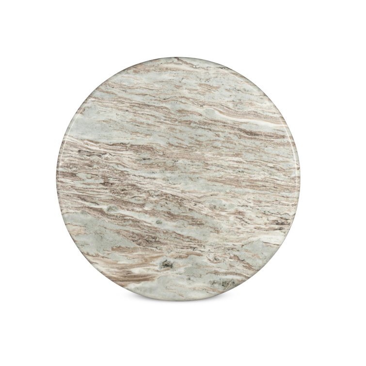 Figueroa Round Marble Dining Table with Sculpted Pedestal