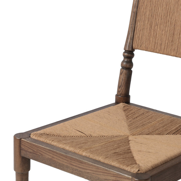 Antique Walnut Wood Slat Back Dining Chair