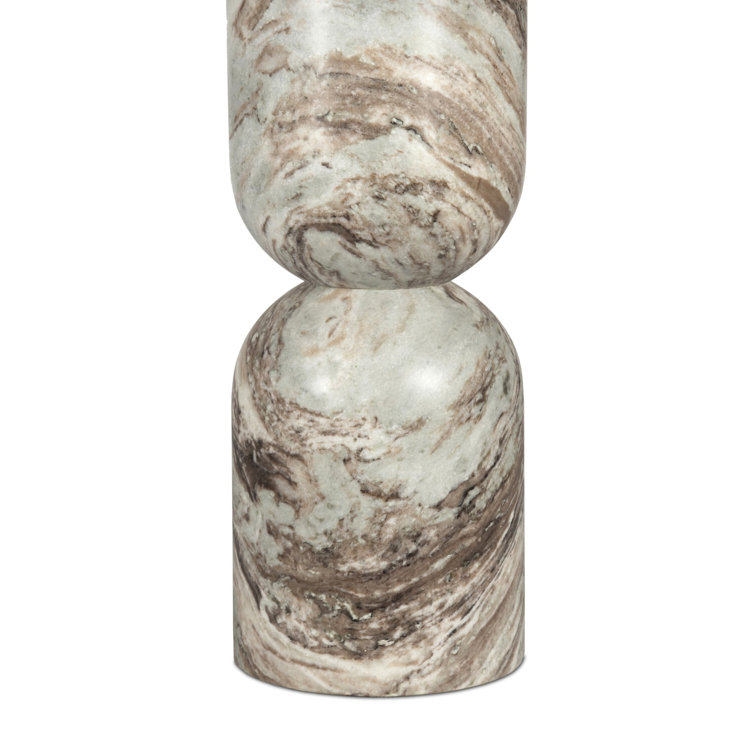 Figueroa Round Marble Dining Table with Sculpted Pedestal