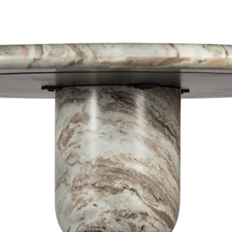 Figueroa Round Marble Dining Table with Sculpted Pedestal