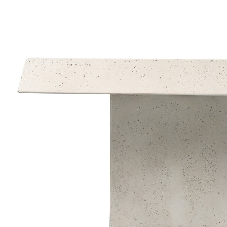 Aged White Concrete Square Outdoor Coffee Table