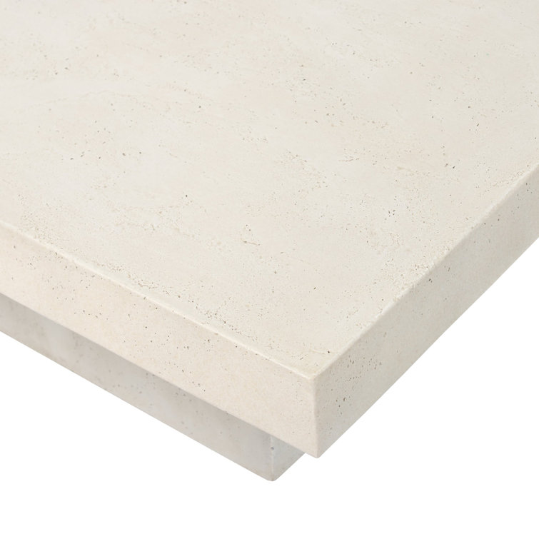 Aged White Concrete Square Outdoor Coffee Table