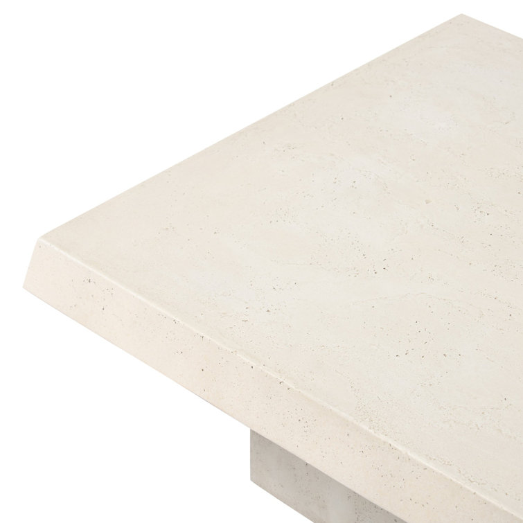 Aged White Concrete Square Outdoor Coffee Table