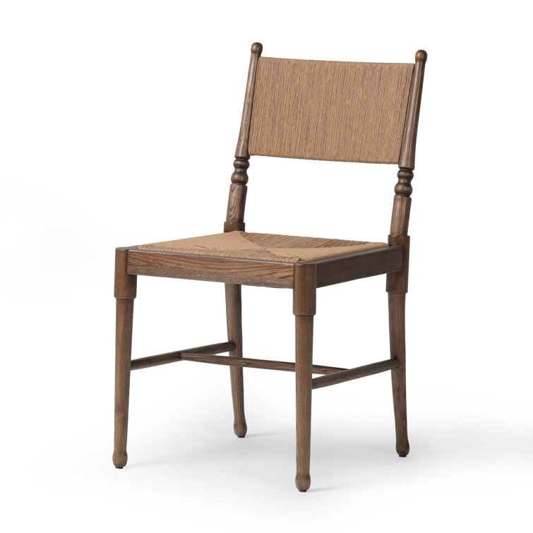 Antique Walnut Wood Slat Back Dining Chair
