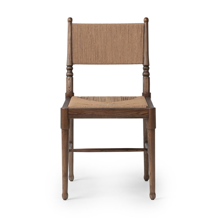 Antique Walnut Wood Slat Back Dining Chair