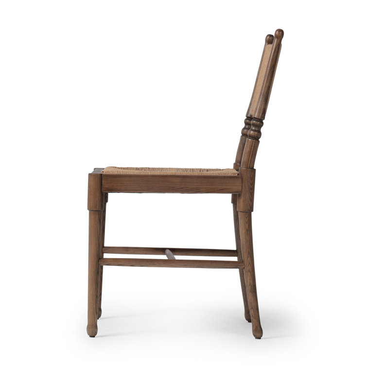 Antique Walnut Wood Slat Back Dining Chair