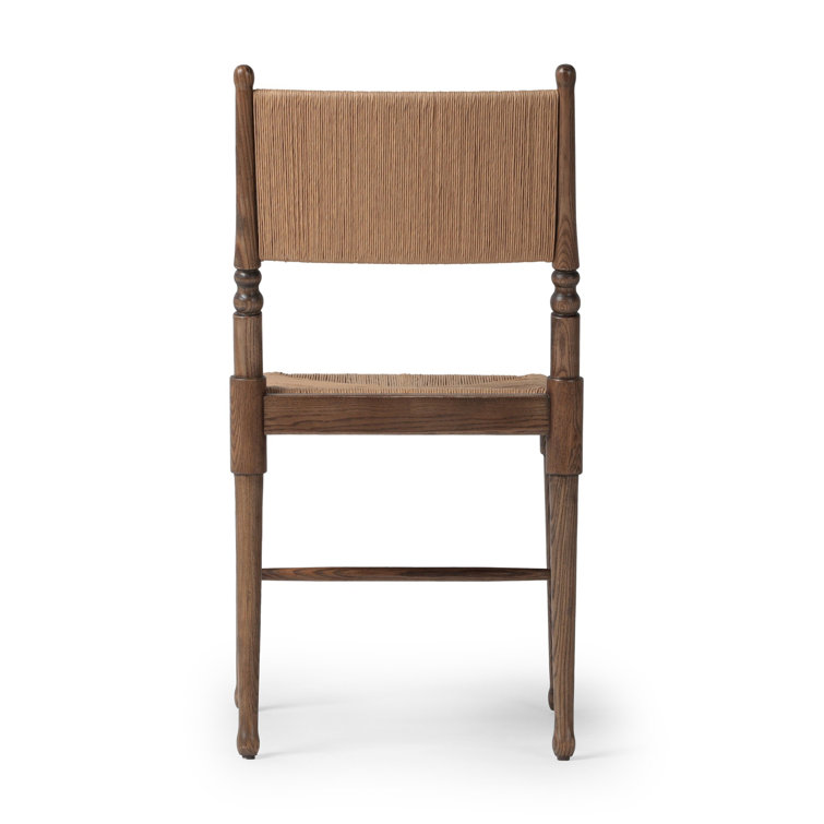 Antique Walnut Wood Slat Back Dining Chair
