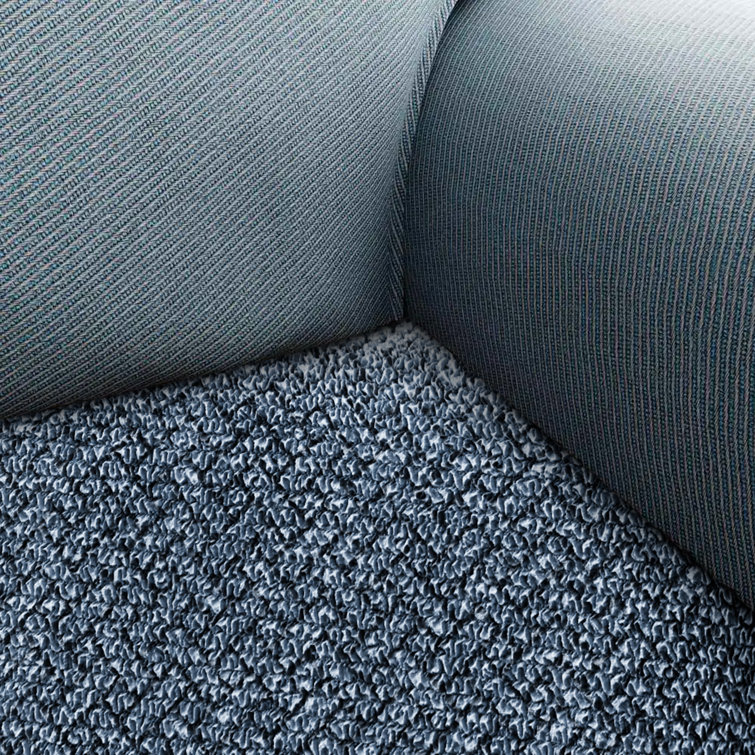 Venezia Blue Stretch T-Cushion Sofa Slipcover