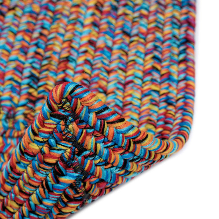Sea Glass Fiesta Multi Braided Synthetic Runner Rug