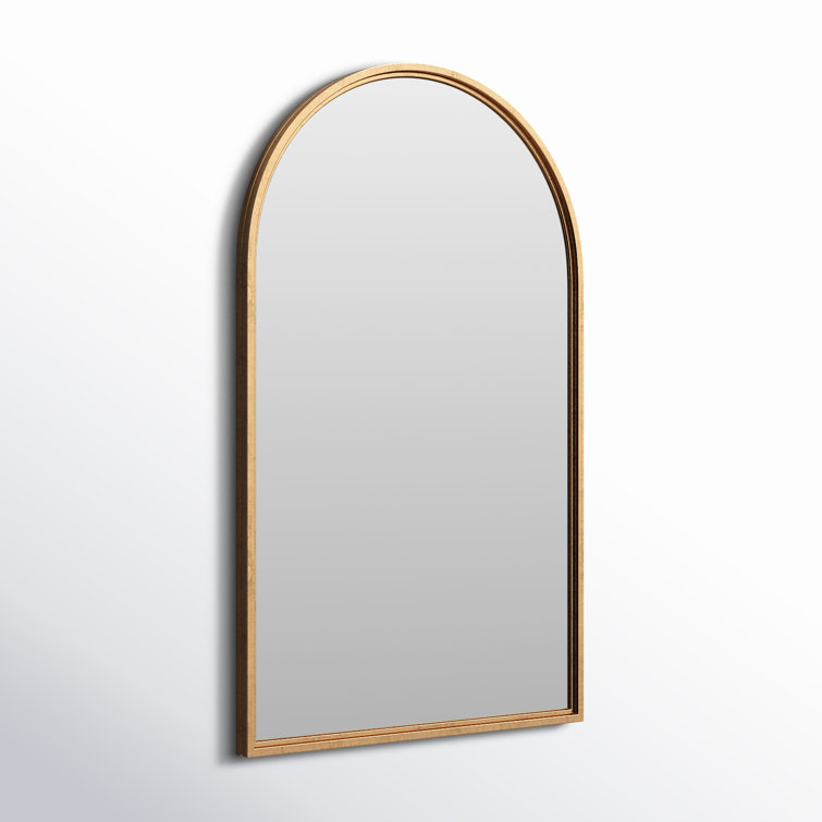 Antiqued Gold Oval Wood Wall Mirror