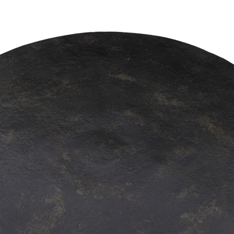 Distressed Bronze 22'' Aluminum Pedestal Side Table