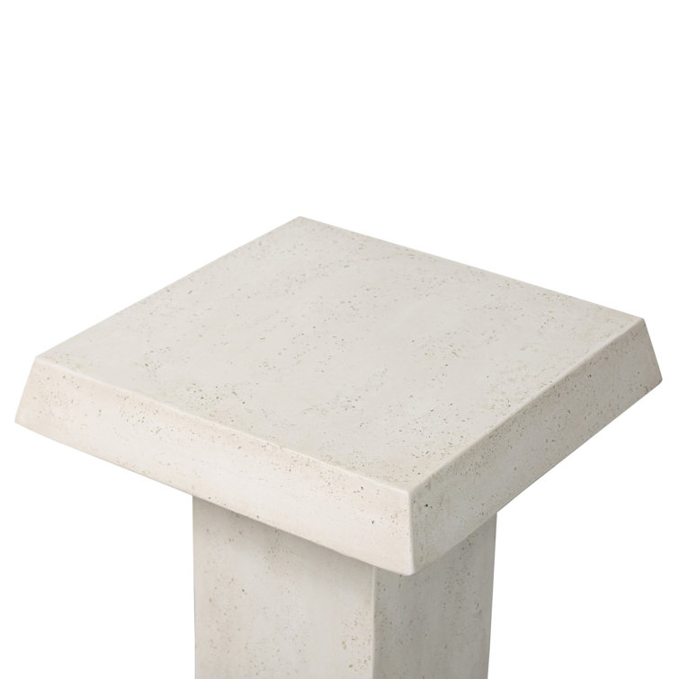 Avila Aged White Concrete Indoor/Outdoor Side Table