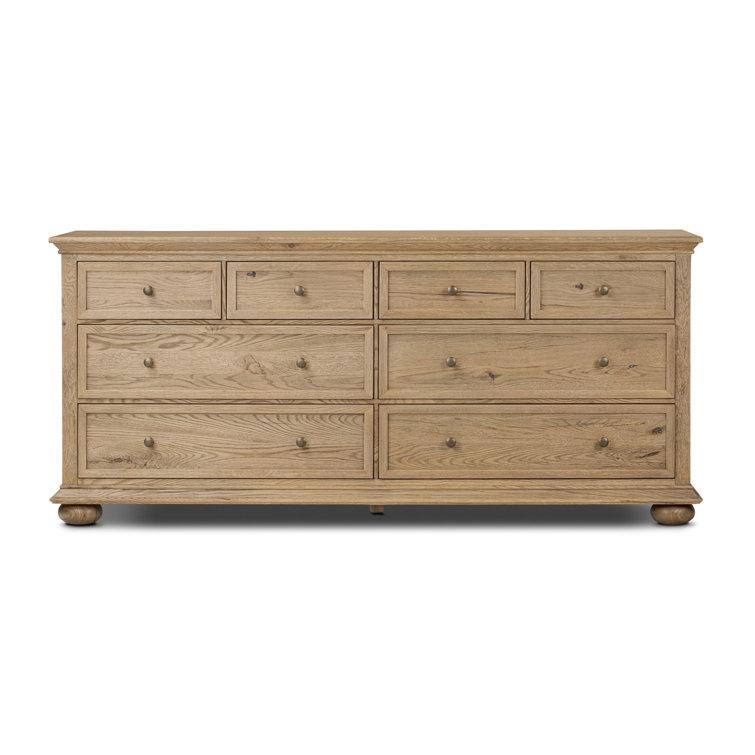 Geoffrey Wide Worn Oak Veneer Dresser with Levelers