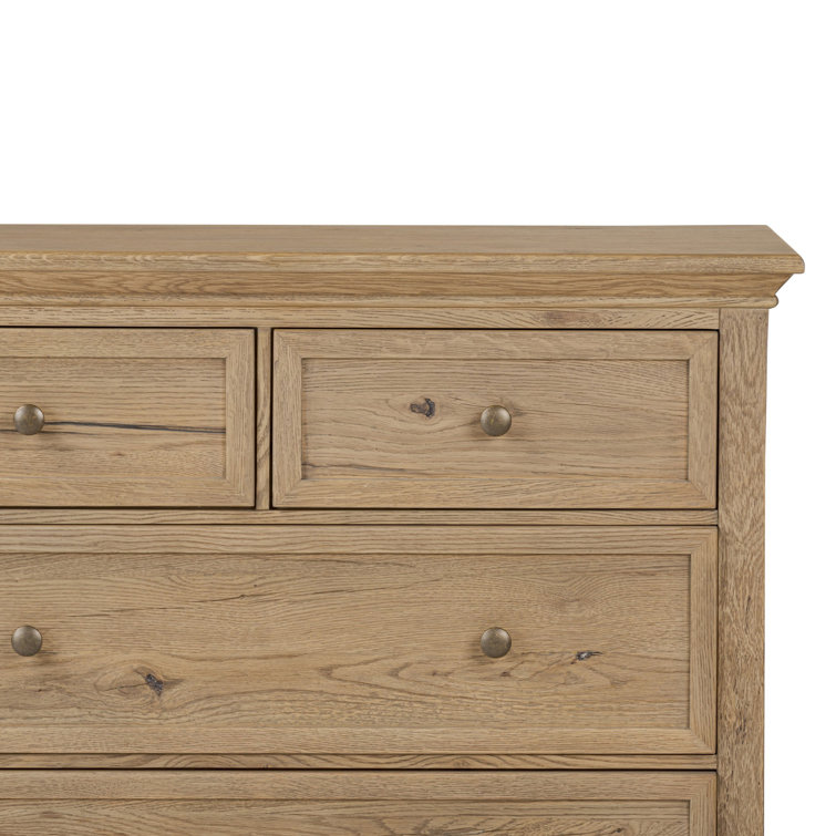 Geoffrey Wide Worn Oak Veneer Dresser with Levelers