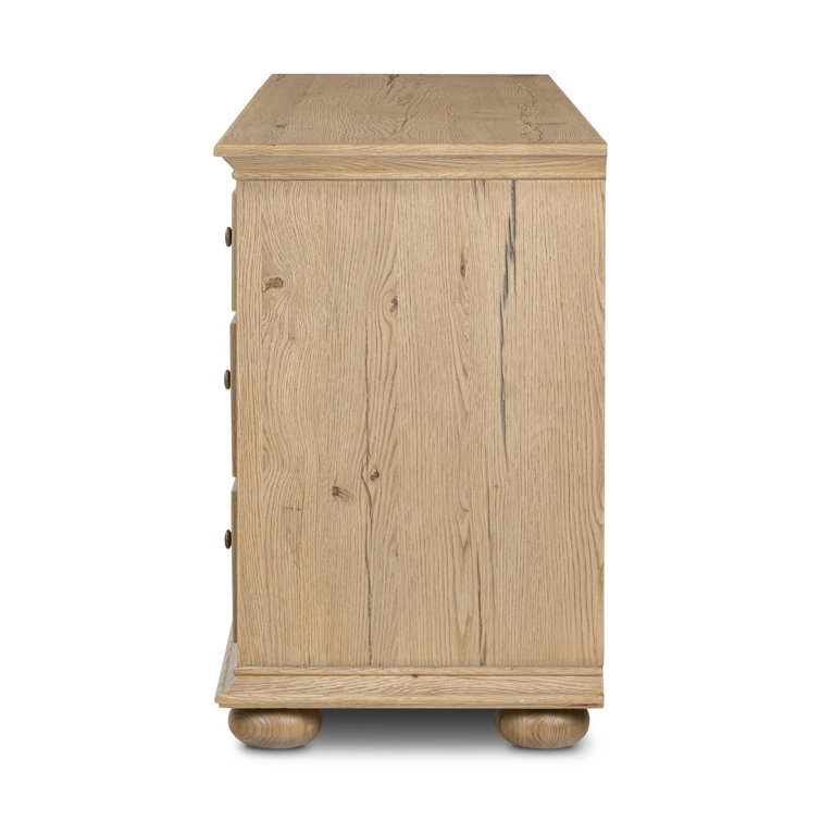 Geoffrey Wide Worn Oak Veneer Dresser with Levelers