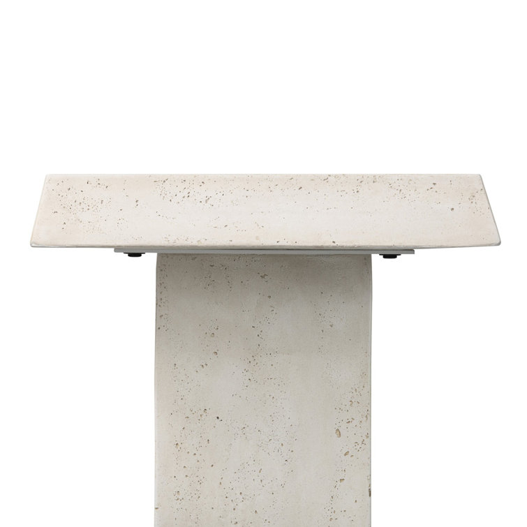 Avila Aged White Concrete Indoor/Outdoor Side Table