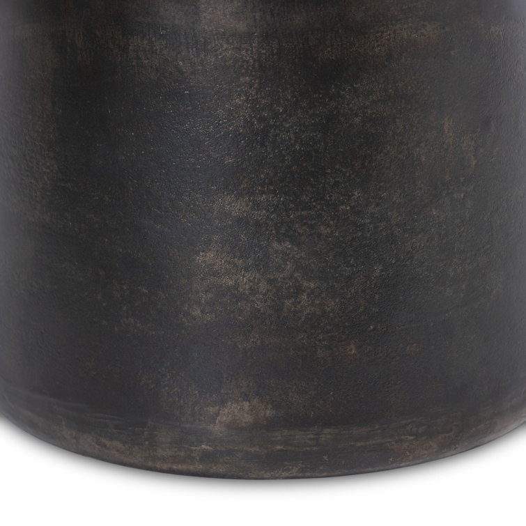 Distressed Bronze 22'' Aluminum Pedestal Side Table