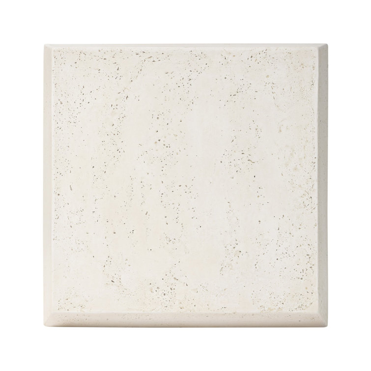 Avila Aged White Concrete Indoor/Outdoor Side Table
