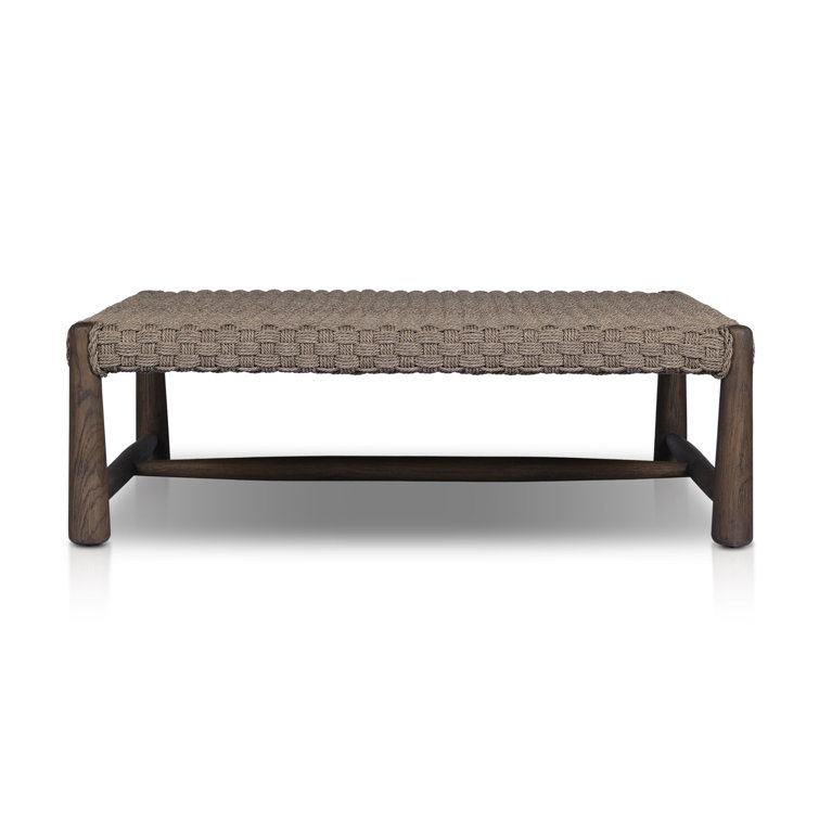 Savio Brown Woven Square Outdoor Coffee Table