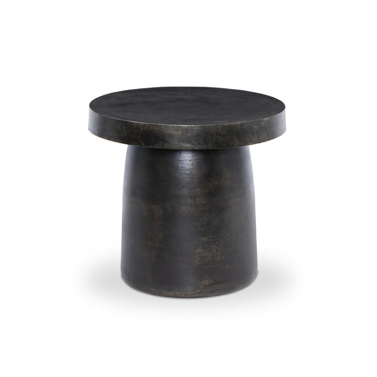 Distressed Bronze 22'' Aluminum Pedestal Side Table