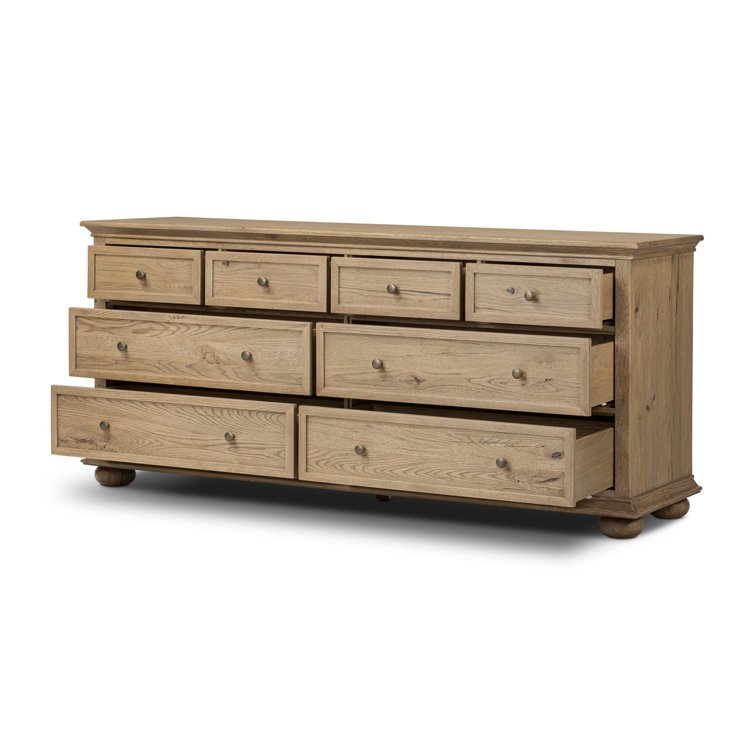 Geoffrey Wide Worn Oak Veneer Dresser with Levelers