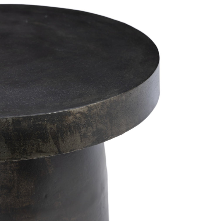 Distressed Bronze 22'' Aluminum Pedestal Side Table
