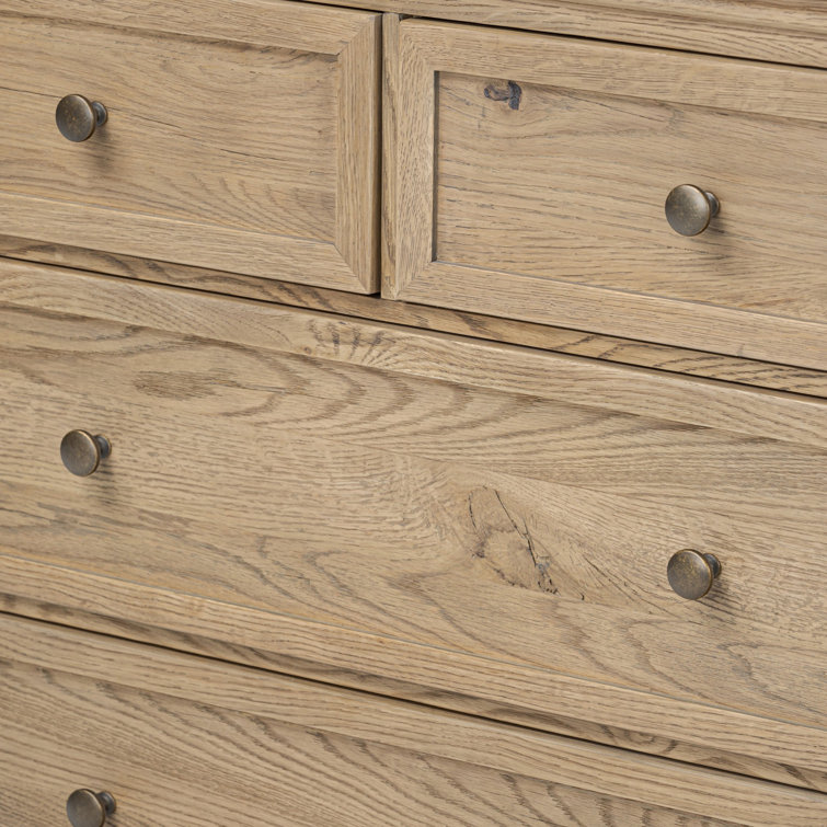Geoffrey Wide Worn Oak Veneer Dresser with Levelers