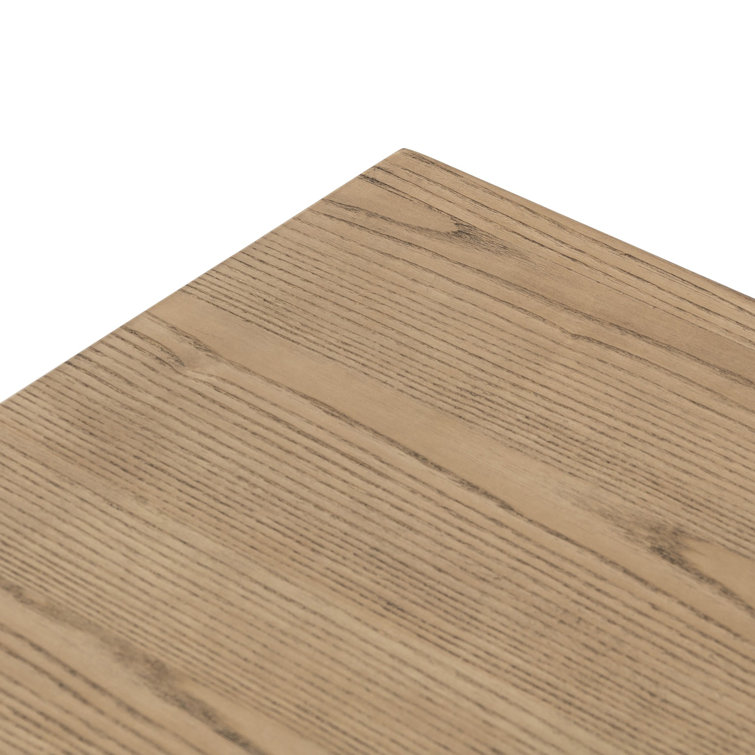 Toasted Ash Rectangular Wood Coffee Table with Scallop Details