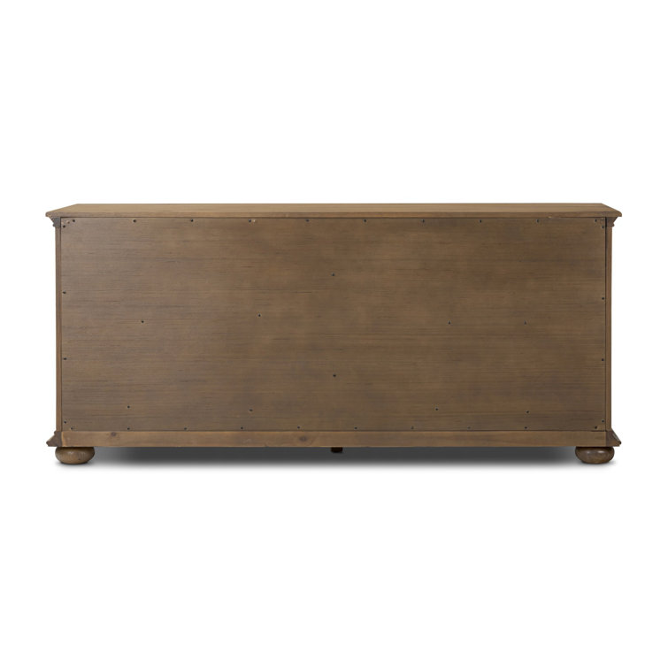 Geoffrey Wide Worn Oak Veneer Dresser with Levelers