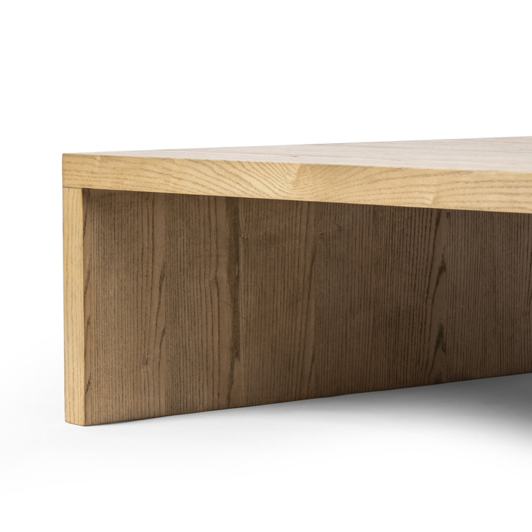 Toasted Ash Rectangular Wood Coffee Table with Scallop Details