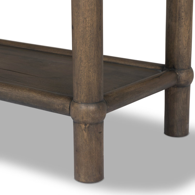 Antique Belgium Bleach Wood and Metal Console Table with Storage