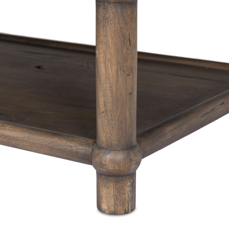 Antique Belgium Bleach Oval Wood Coffee Table with Shelf