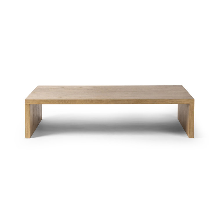 Toasted Ash Rectangular Wood Coffee Table with Scallop Details