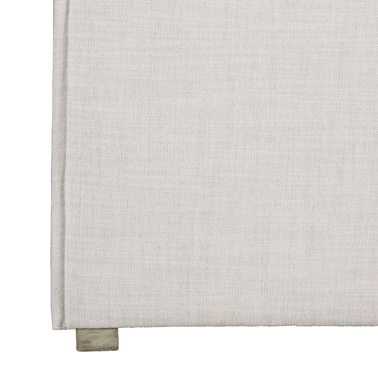 Transitional Greige California King Upholstered Bed with Wood Frame