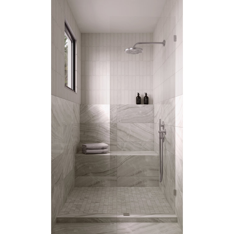 Gemma 12" x 24" Gray Onyx Polished Porcelain Tile
